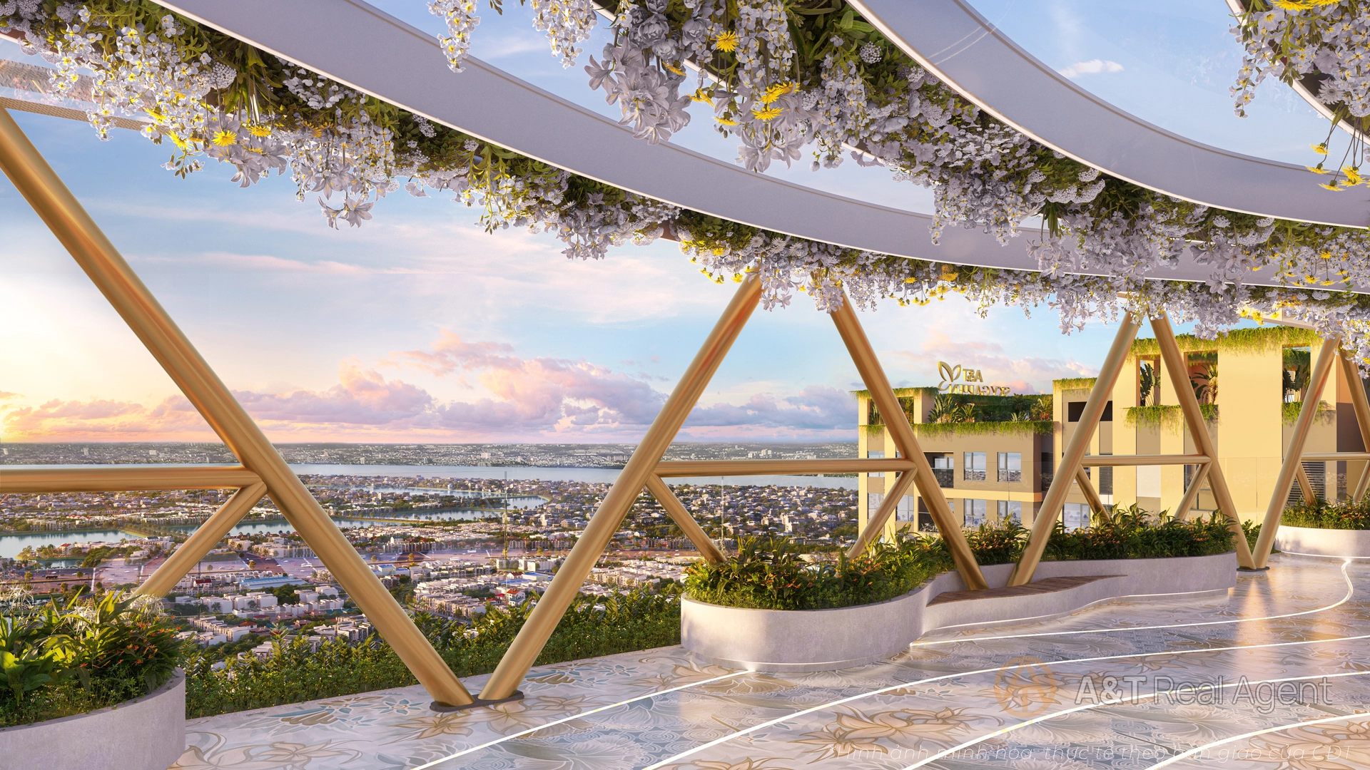 Cầu kết nối trên cao dự án căn hộ cao cấp A&T Sky Garden